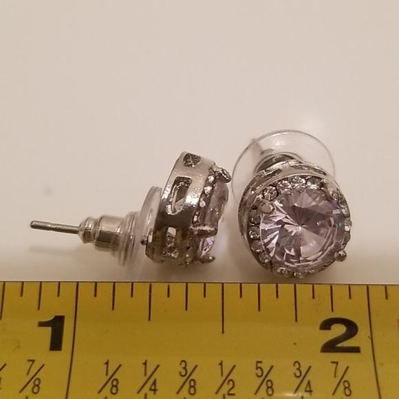 🎁18 k White GoldPlatedCrystalZircon InlaidEarrings - Picture 8 of 11